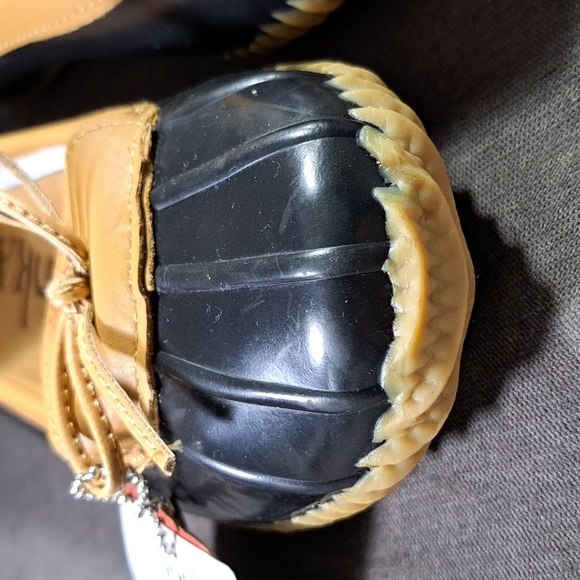 chooka Black Duck Skimmer Rubber + Faux Leather Rain Slip On Flats NWT US 10 - Picture 4 of 16